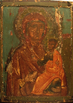 4. Торопецкая икона Божией Матери до реставрации. 4 декабря 2006 г., фото в Музее